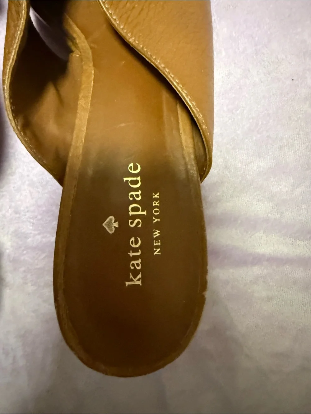 Kate Spade New York Brown Leather Block Heel Mule Sandals Size 8